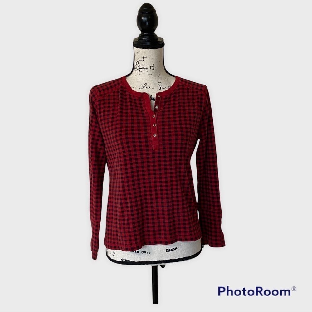 ❤️Red & Black Checkered 3/4 Sleeve Top